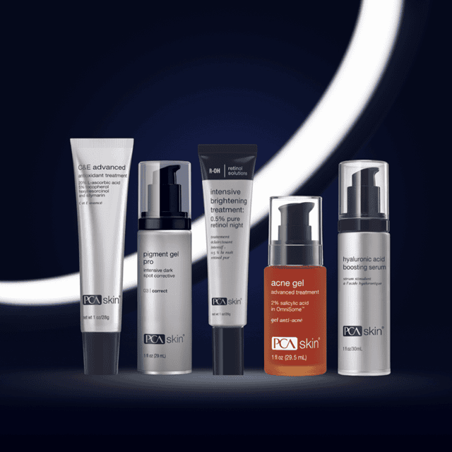 Professional skincare products available at A Aesthetics