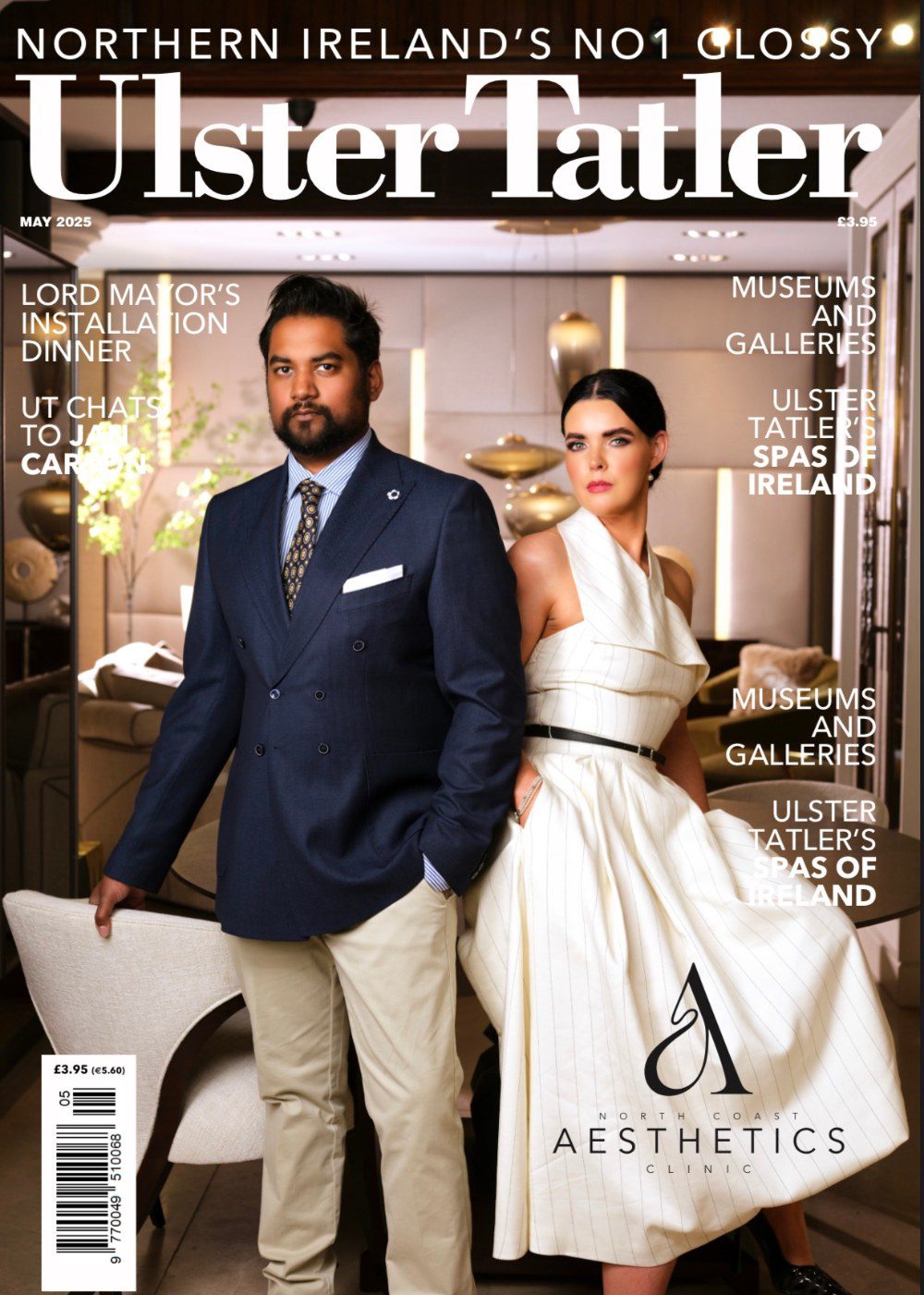 Ulster Tatler cover, May 2025, featuring the founders of A Aesthetics